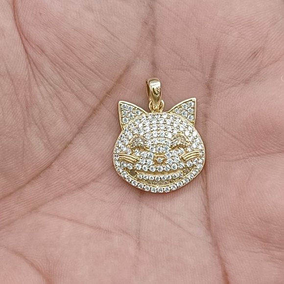 10kt real gold cat pendant
